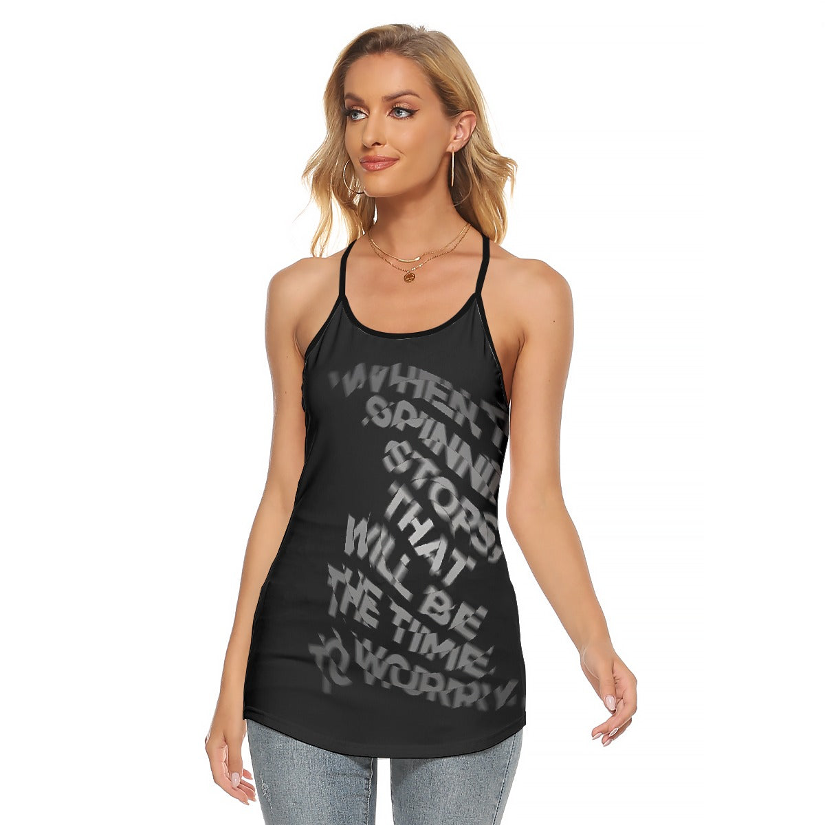 All-Over Print Women's Criss-Cross Open Back Tank Top