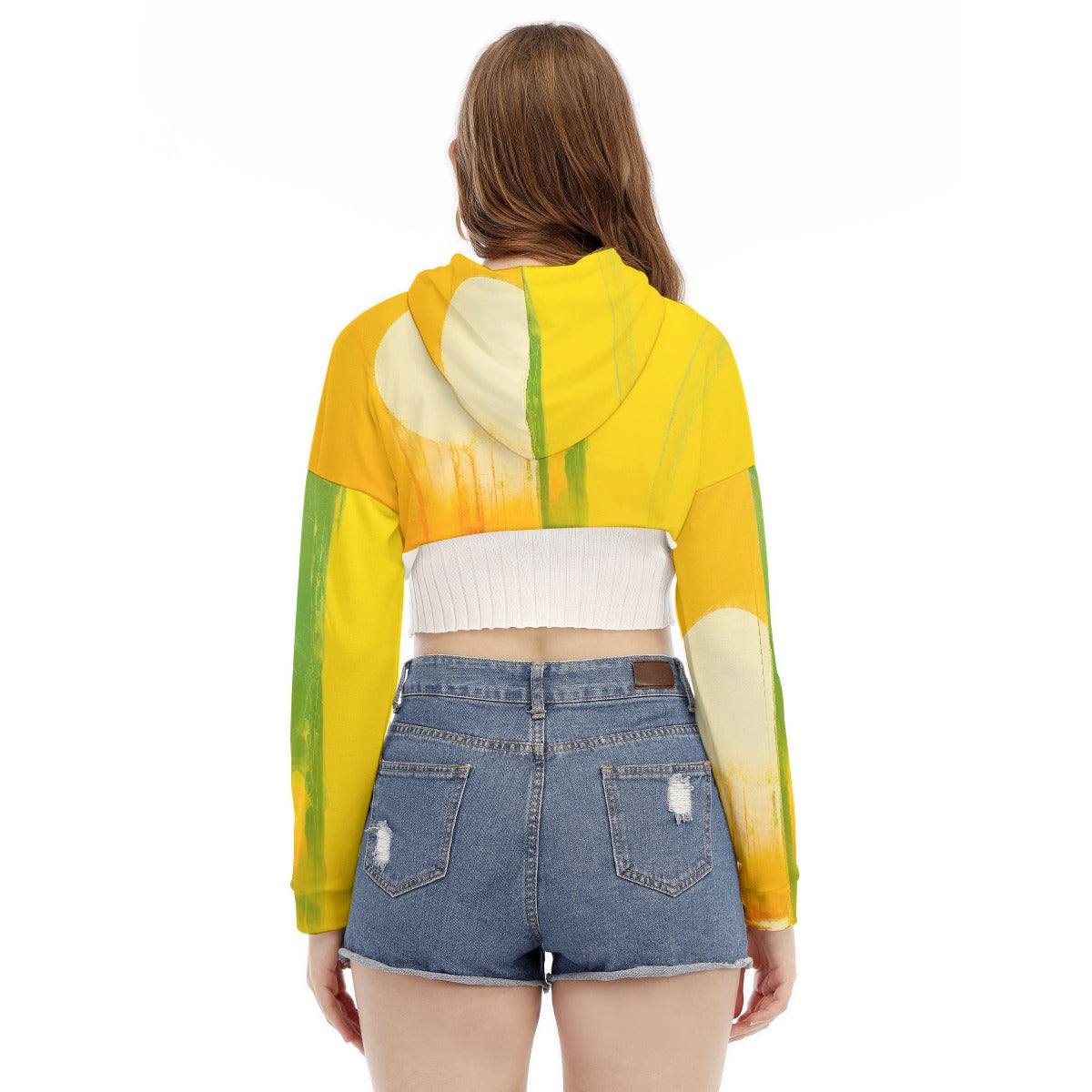 All-Over Print Women's Smock Short Hoodie With Long Sleeve