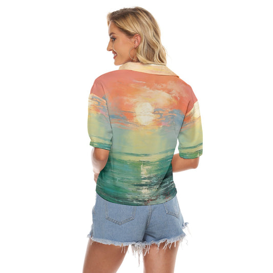 All-Over Print Women's V-neck Shirts