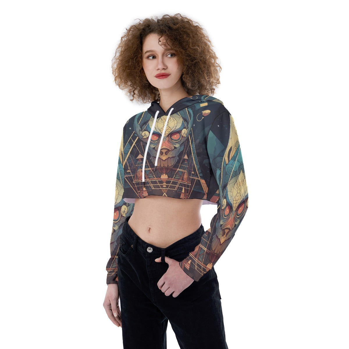 All-Over Print Women's Crop Top Hoodie