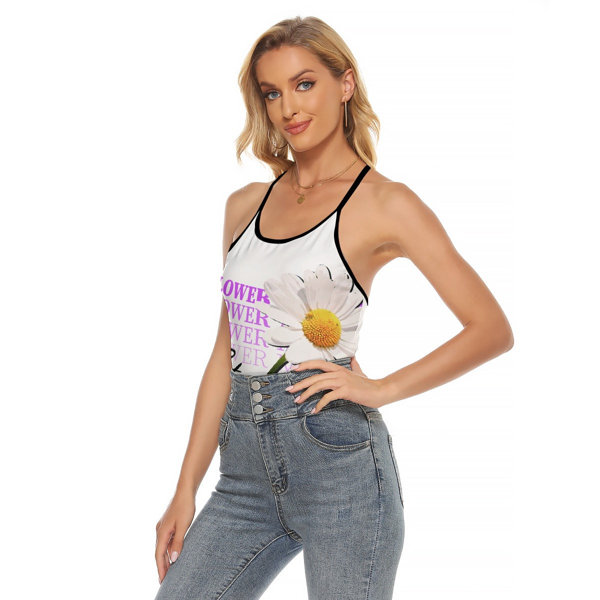 All-Over Print Women's Criss-Cross Open Back Tank Top