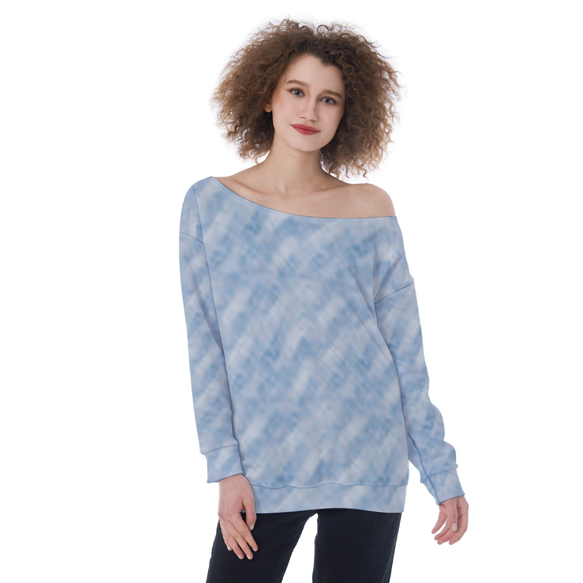 All-Over Print Oversized Women's Off-Shoulder Sweatshirt