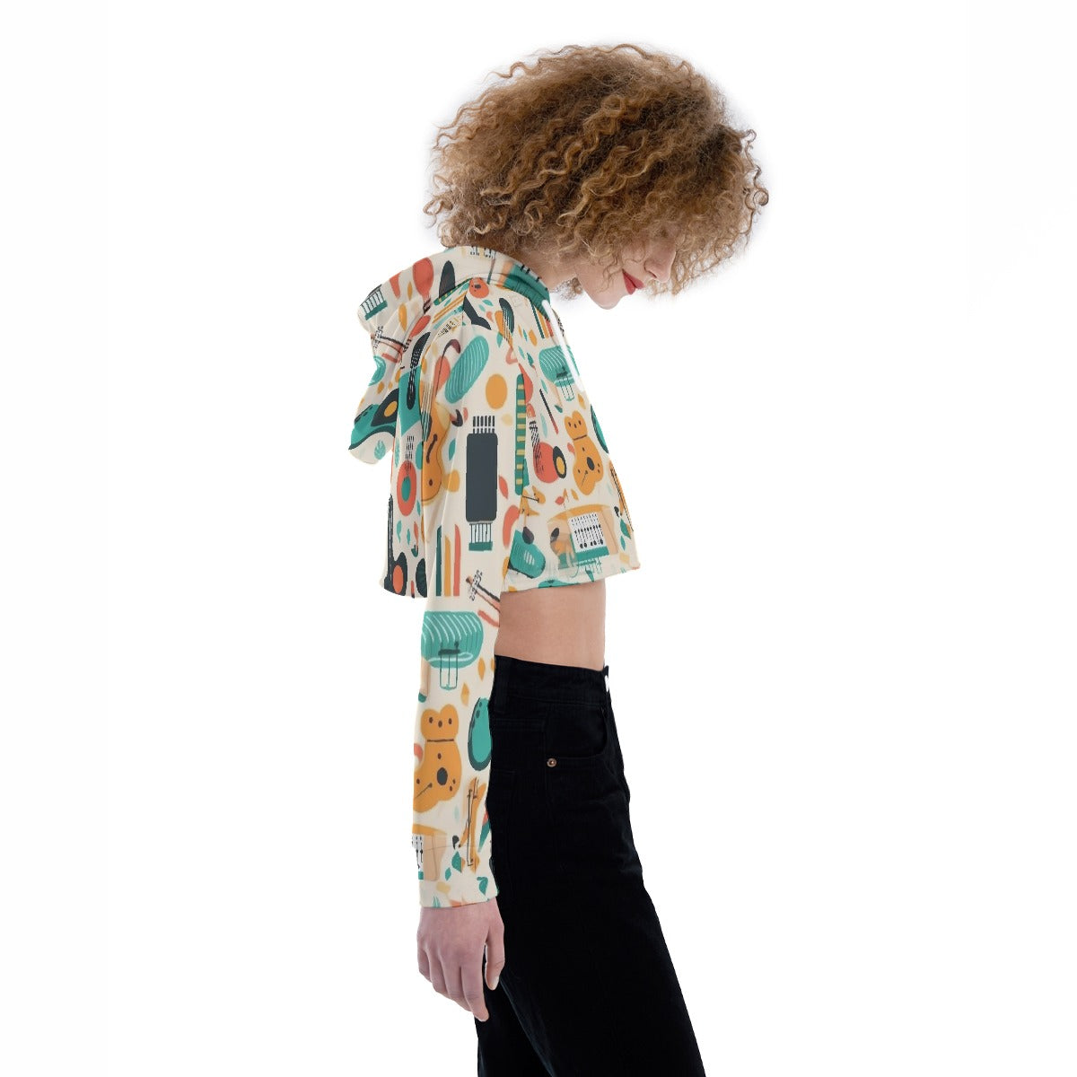 All-Over Print Women's Crop Top Hoodie