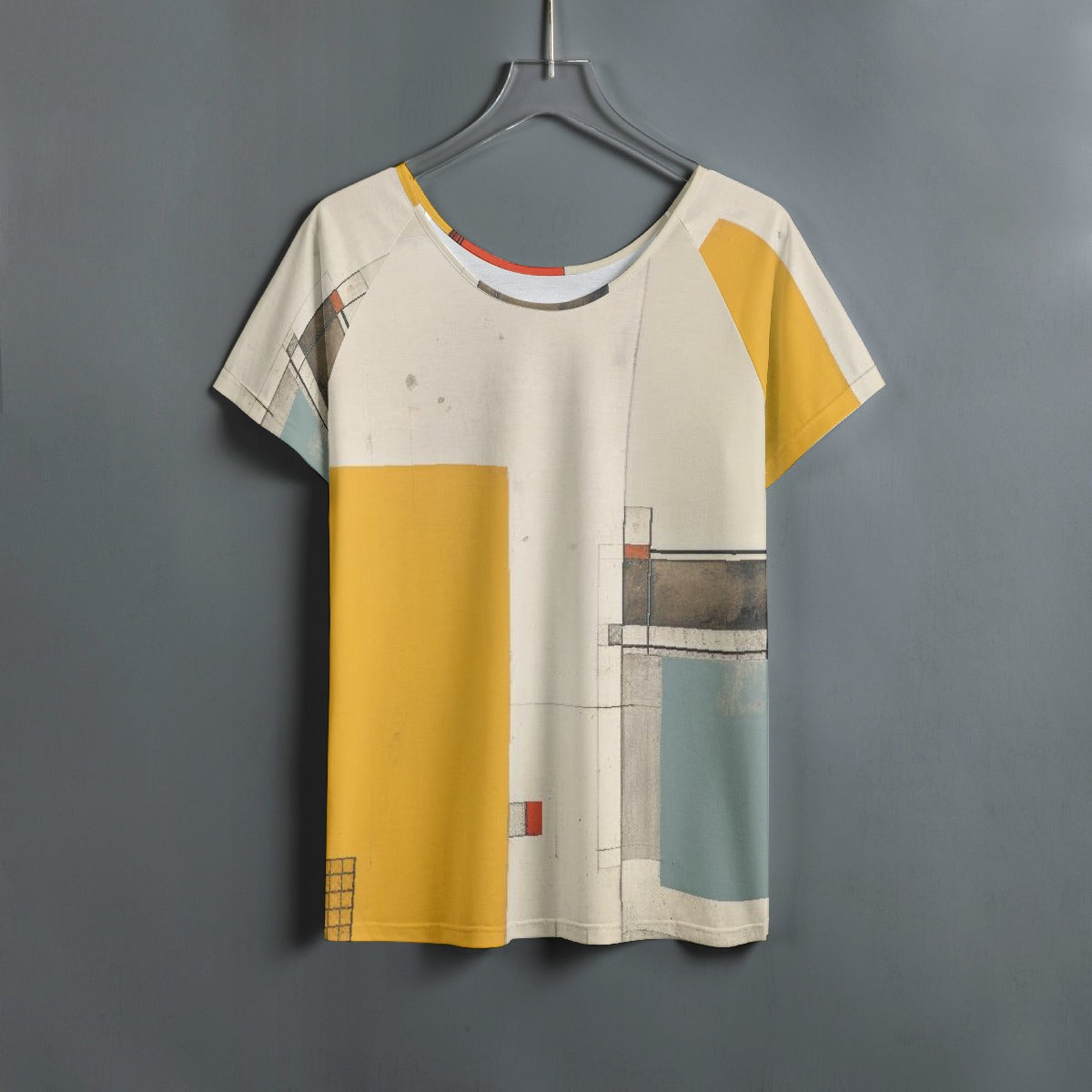 All-Over Print Women's Round Neck T-shirt With Raglan Sleeve