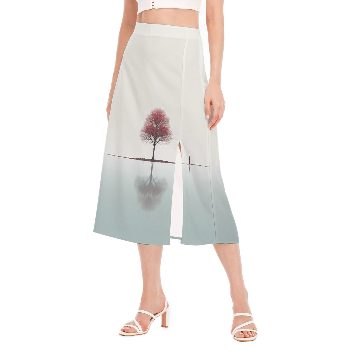 All-Over Print Women's High Slit Long Skirt