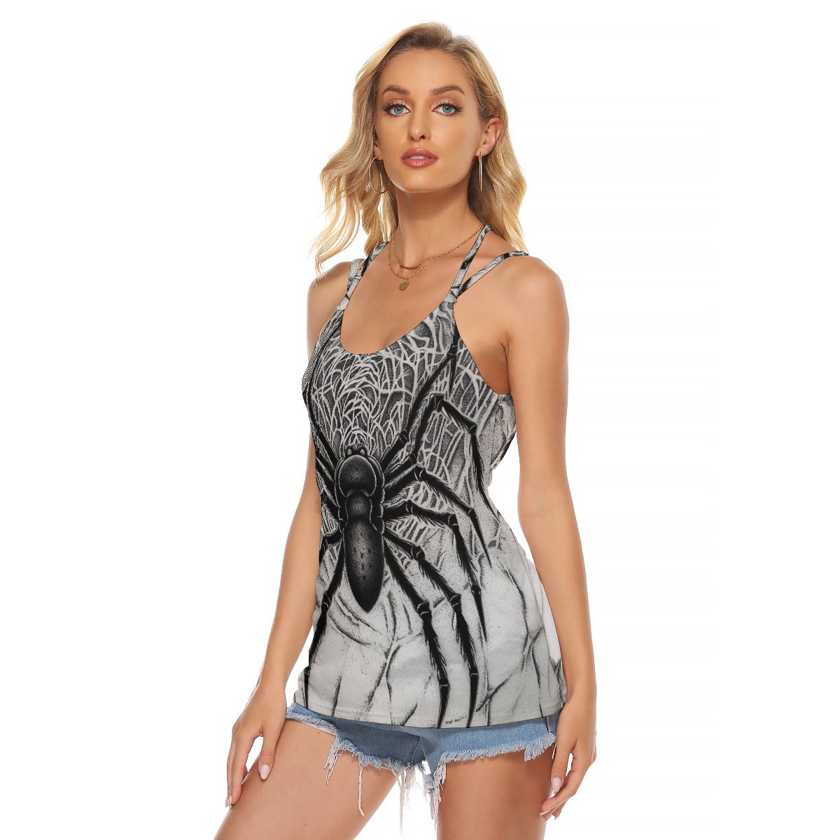 All-Over Print Women's Halter Top With Backless