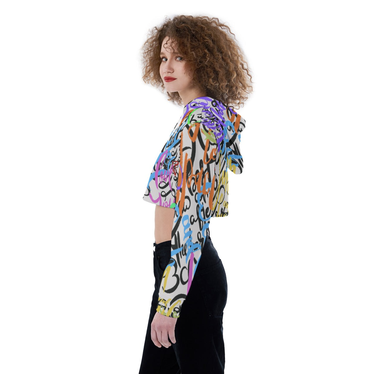 All-Over Print Women's Crop Top Hoodie