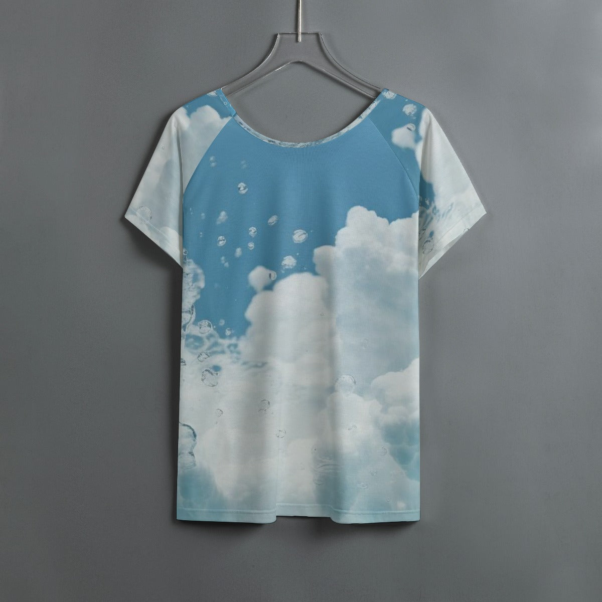 All-Over Print Women's Round Neck T-shirt With Raglan Sleeve