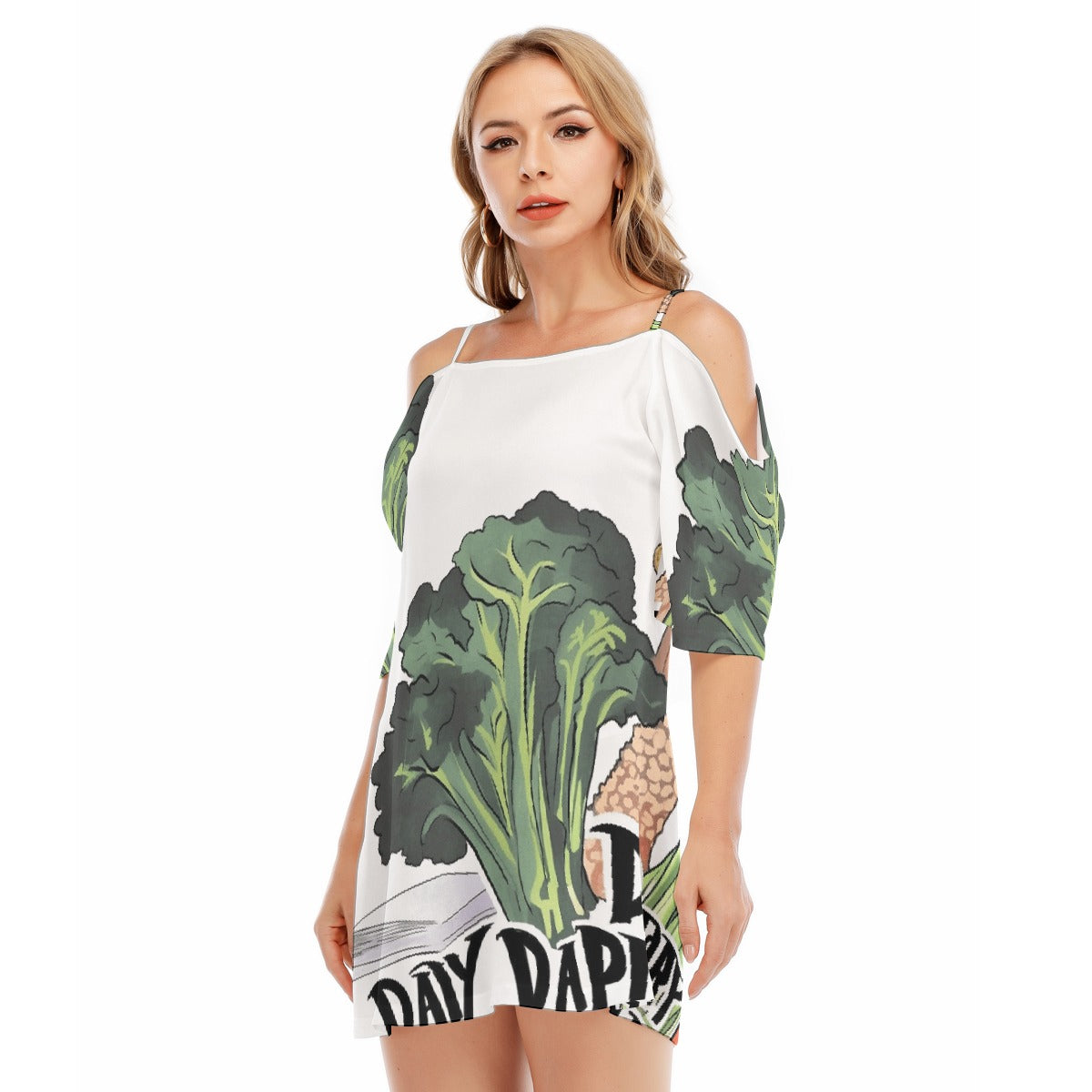 All-Over Print Women's Off-shoulder Cami Dress