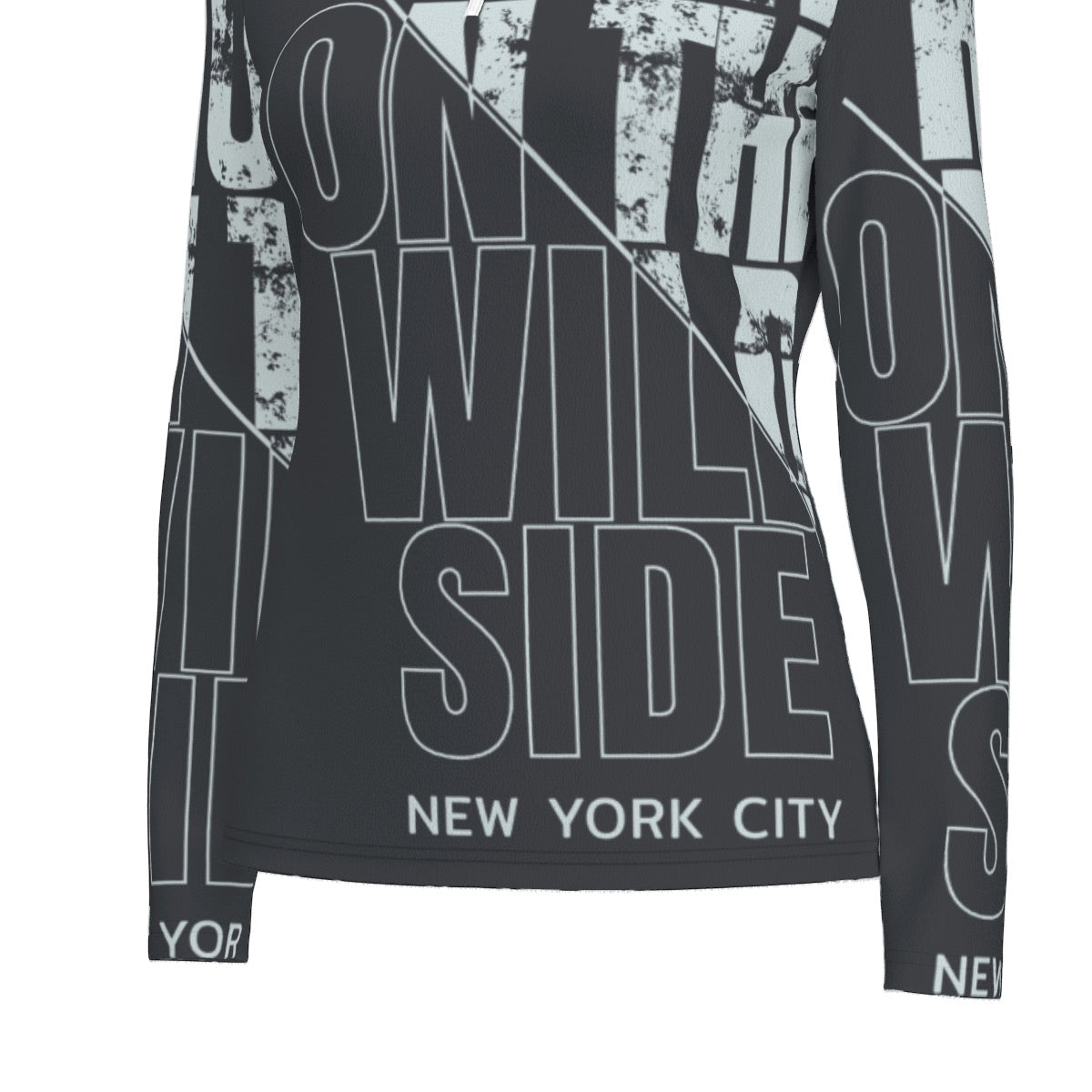 All-Over Print Women's Sports Collar Jersey With Long Sleeve