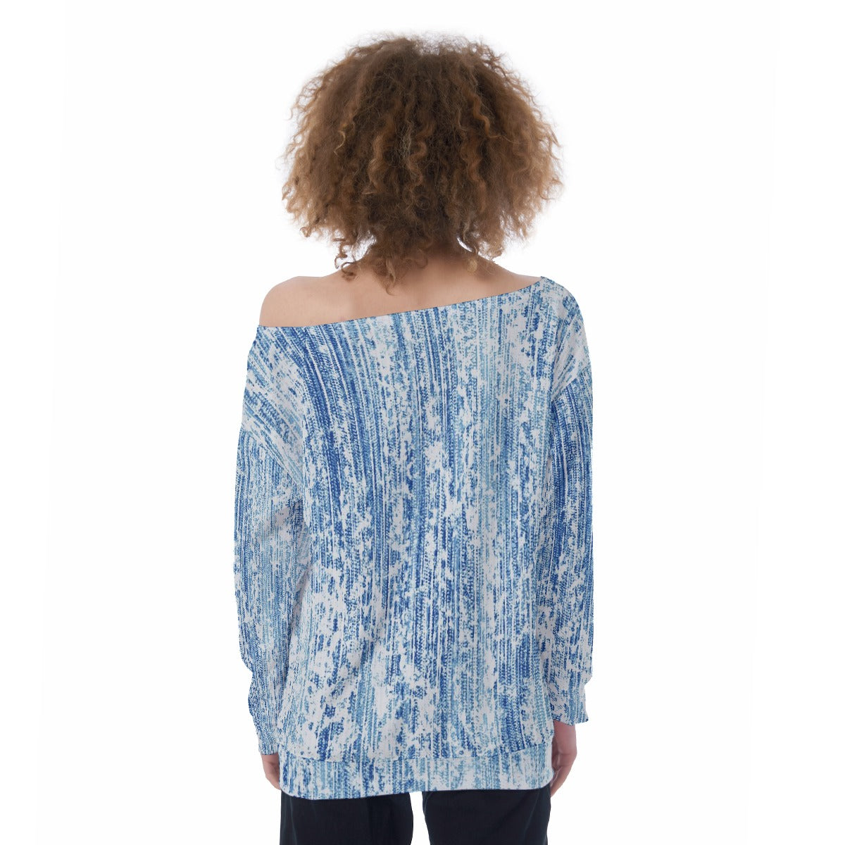 All-Over Print Oversized Women's Off-Shoulder Sweatshirt