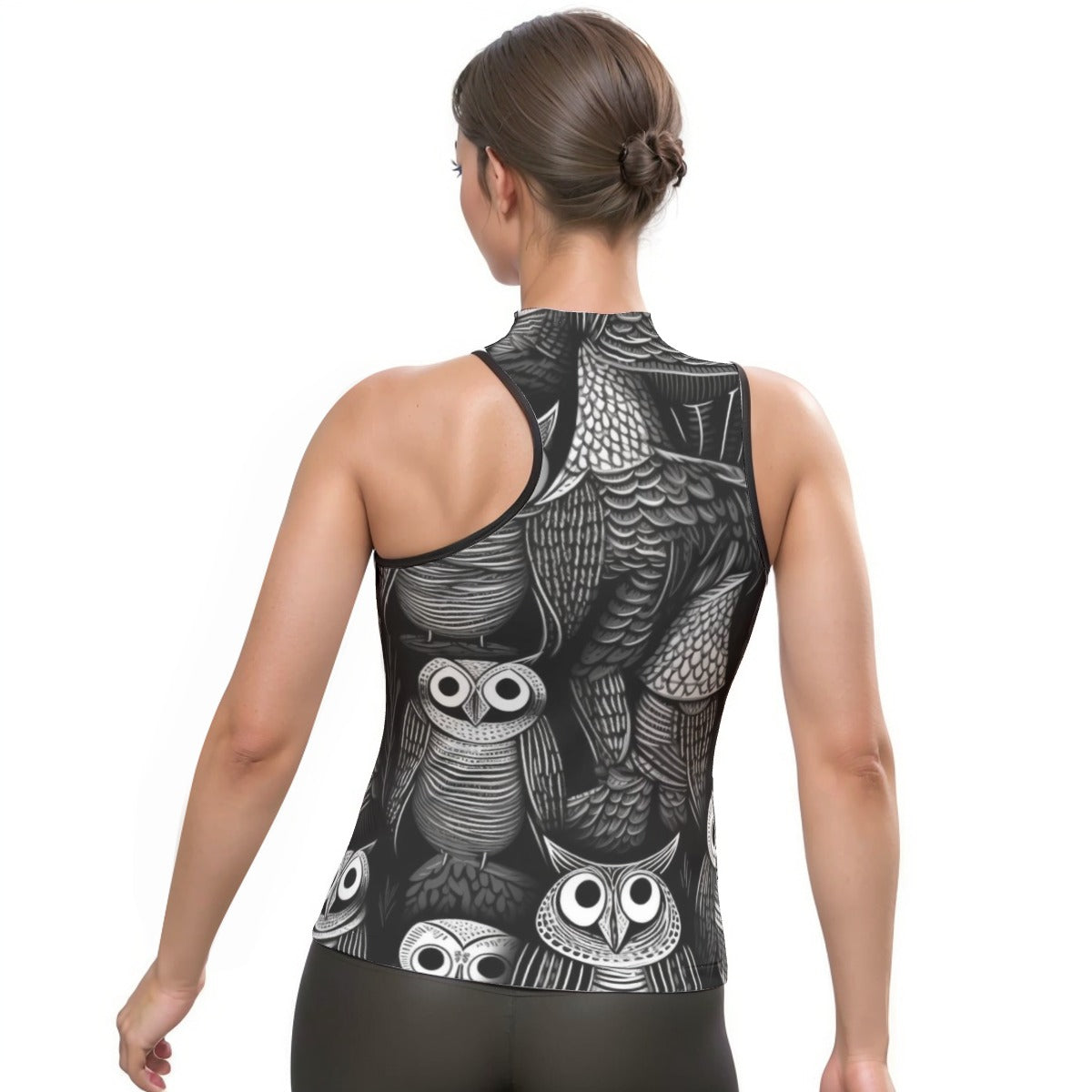 All-Over Print Women's Halter Sleeveless Asymmetrical Tank Top