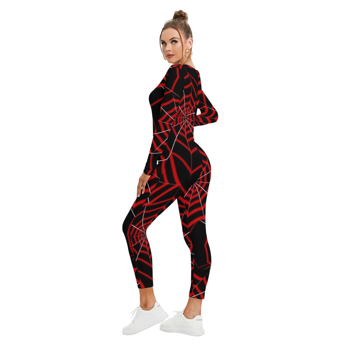 All-Over Print Women's Plunging Neck Jumpsuit