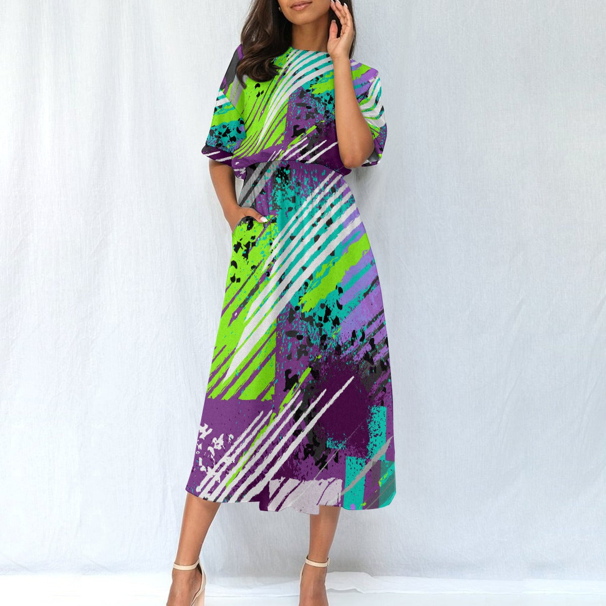 All-Over Print Women's Elastic Waist Dress