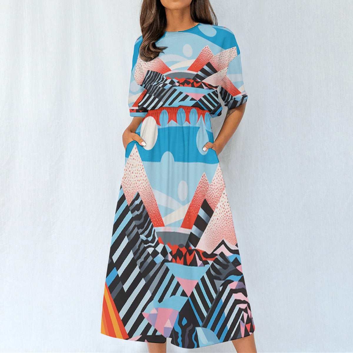 All-Over Print Women's Elastic Waist Dress