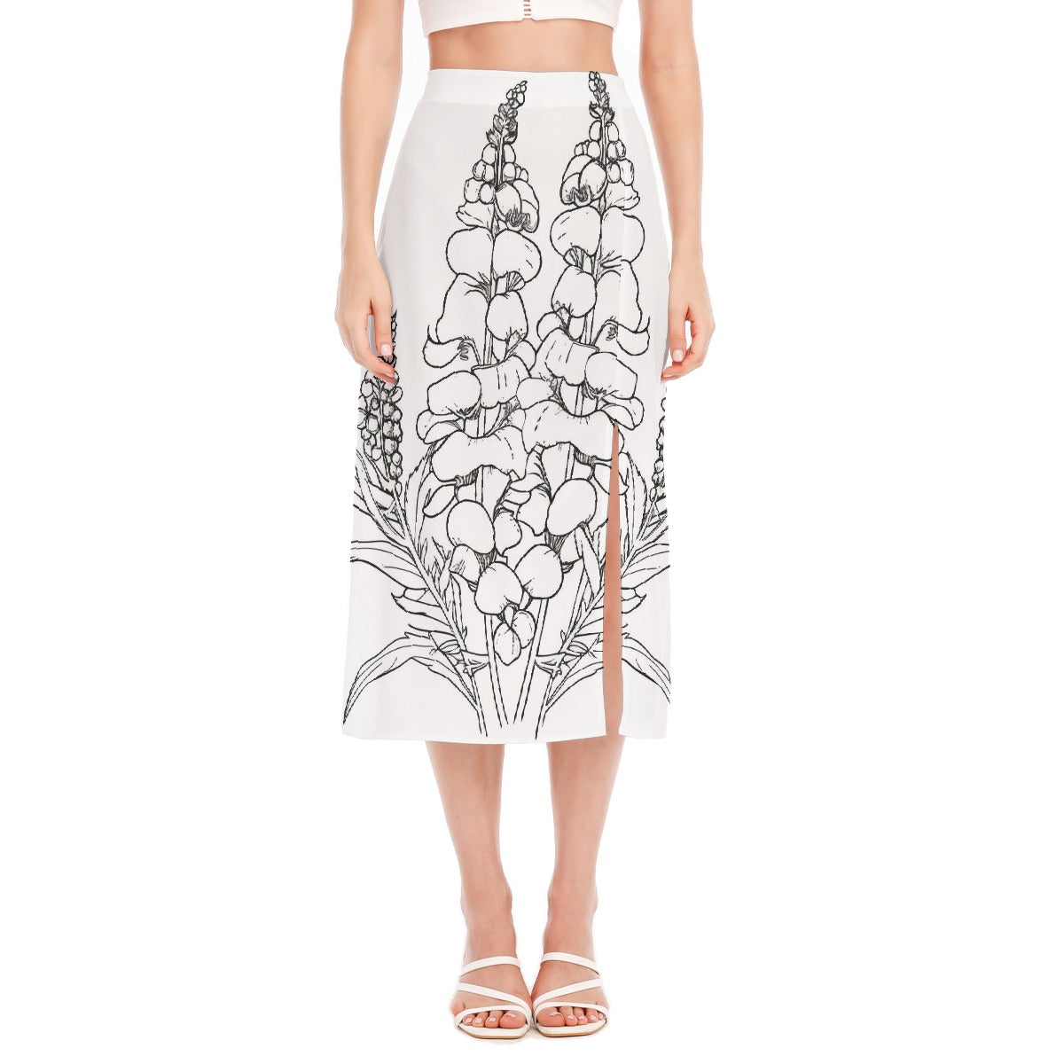 All-Over Print Women's High Slit Long Skirt