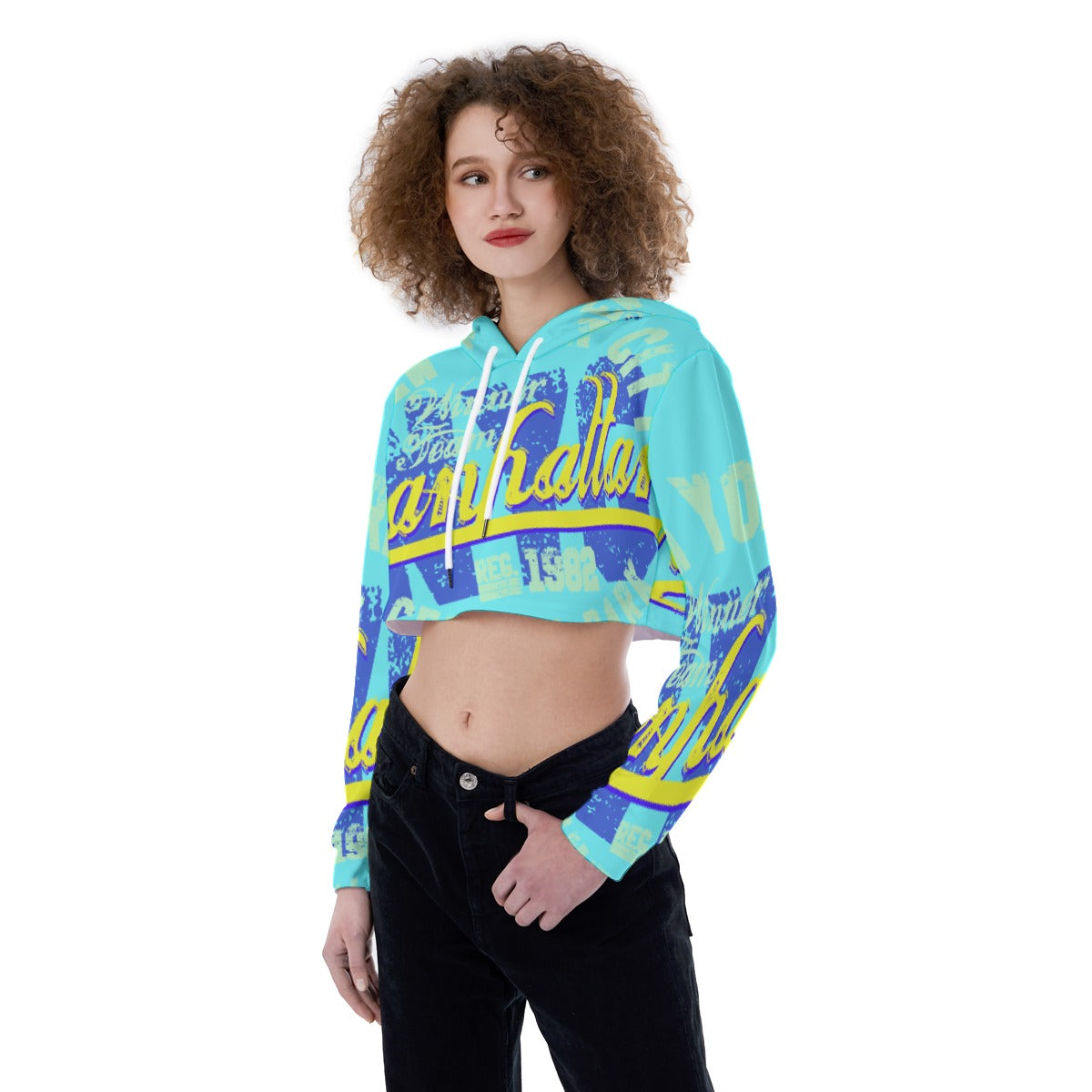 All-Over Print Women's Crop Top Hoodie