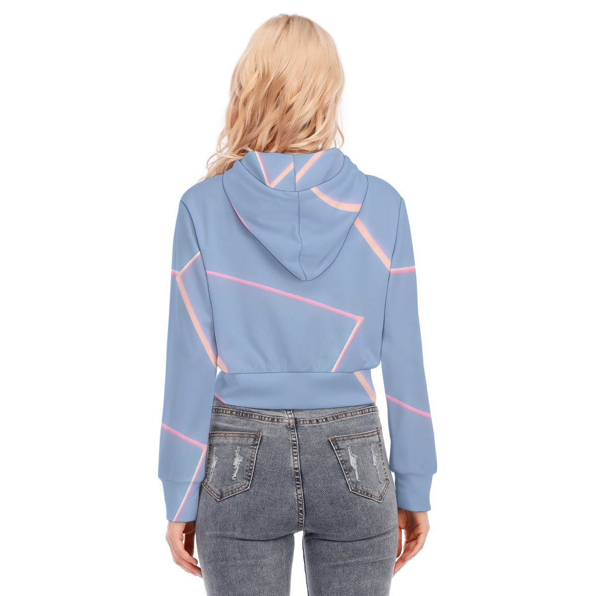 All-Over Print Women's Crop Top Hoodie With Zipper Closure