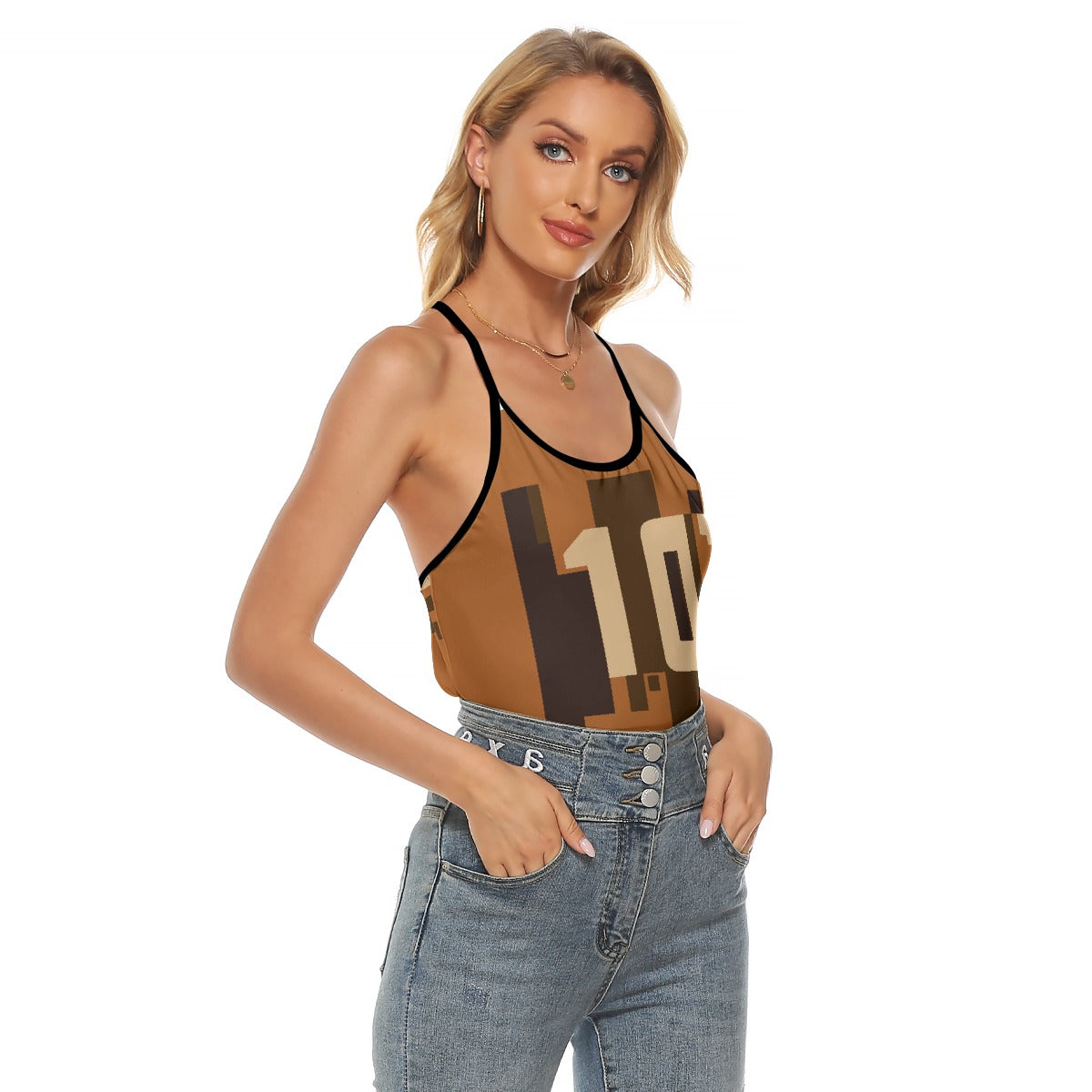 All-Over Print Women's Criss-Cross Open Back Tank Top