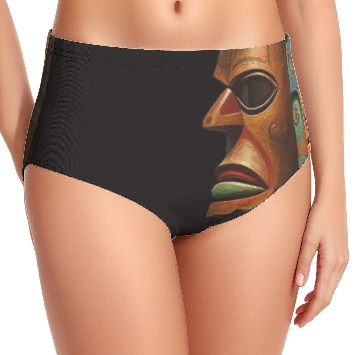 All-Over Print Women's Swimsuit Set With Halter
