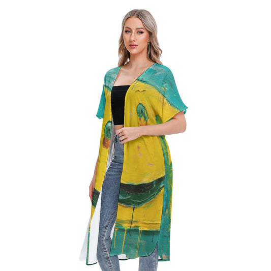 All-Over Print Women's Short Sleeve Cardigan