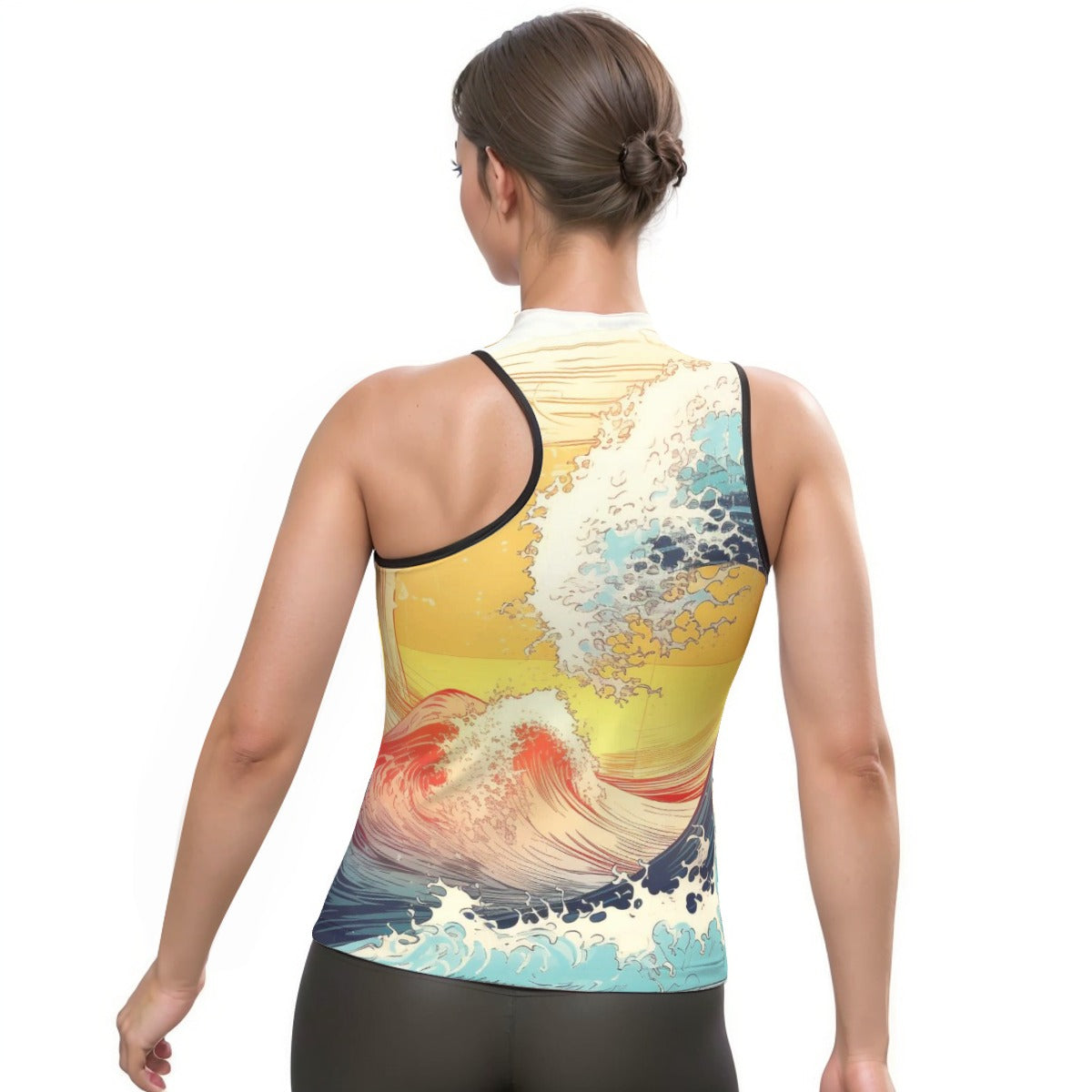 All-Over Print Women's Halter Sleeveless Asymmetrical Tank Top