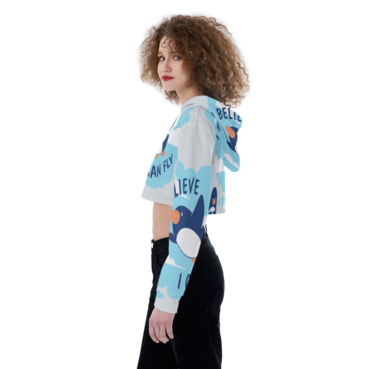 All-Over Print Women's Crop Top Hoodie