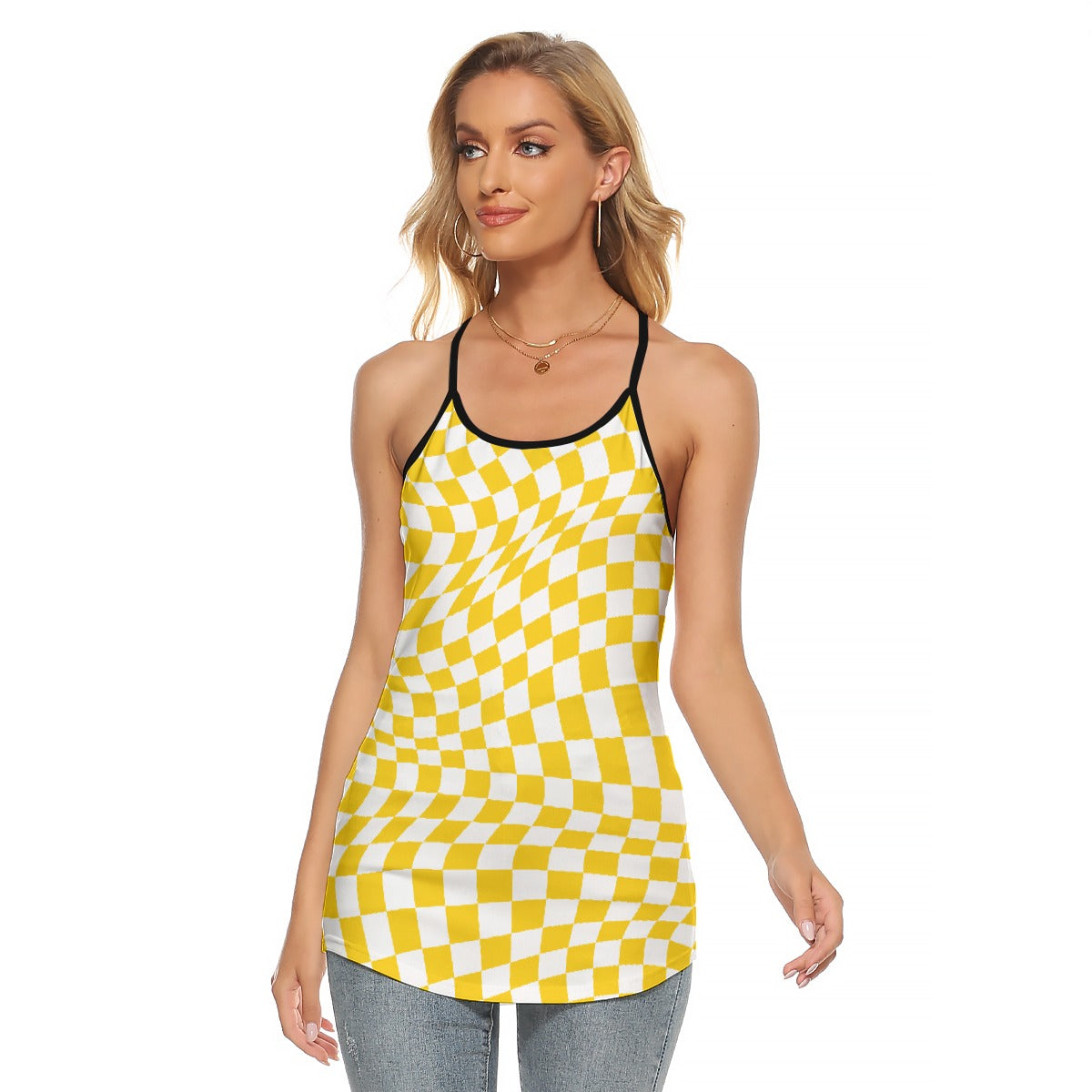 All-Over Print Women's Criss-Cross Open Back Tank Top