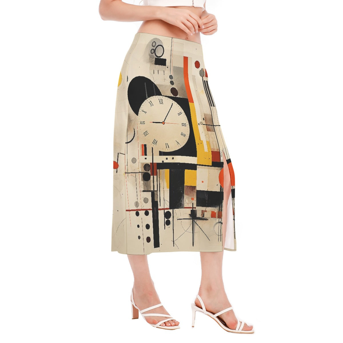 All-Over Print Women's High Slit Long Skirt