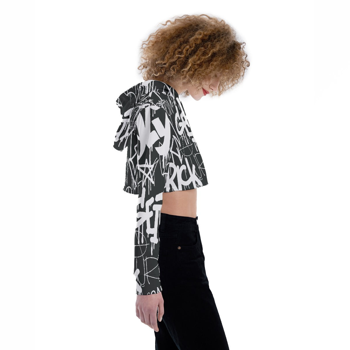 All-Over Print Women's Crop Top Hoodie