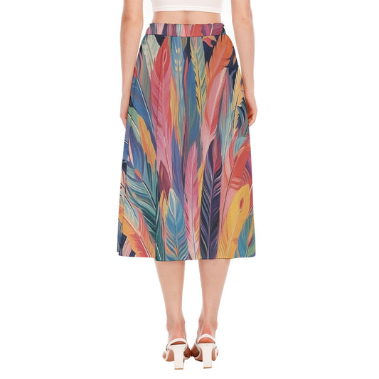 All-Over Print Women's Long Section Chiffon Skirt