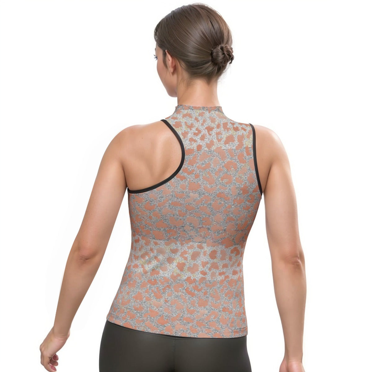 All-Over Print Women's Halter Sleeveless Asymmetrical Tank Top