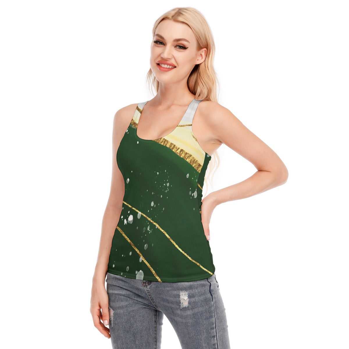 All-Over Print Women's Racer Vest | 190GSM Cotton