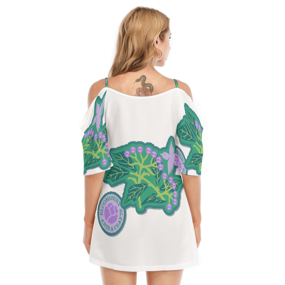 All-Over Print Women's Off-shoulder Cami Dress