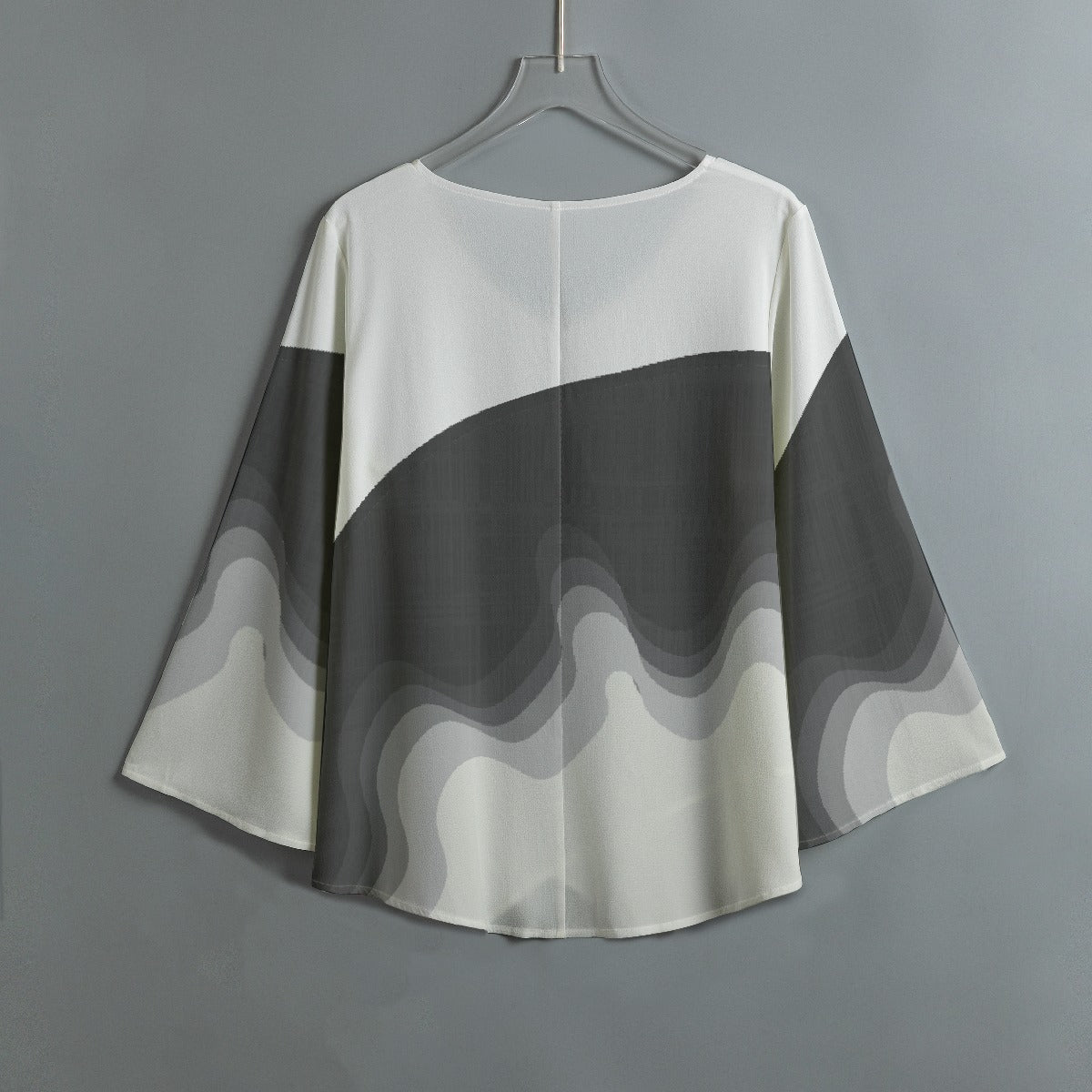 All-Over Print Women's V-neck T-shirt With Irregular Hem