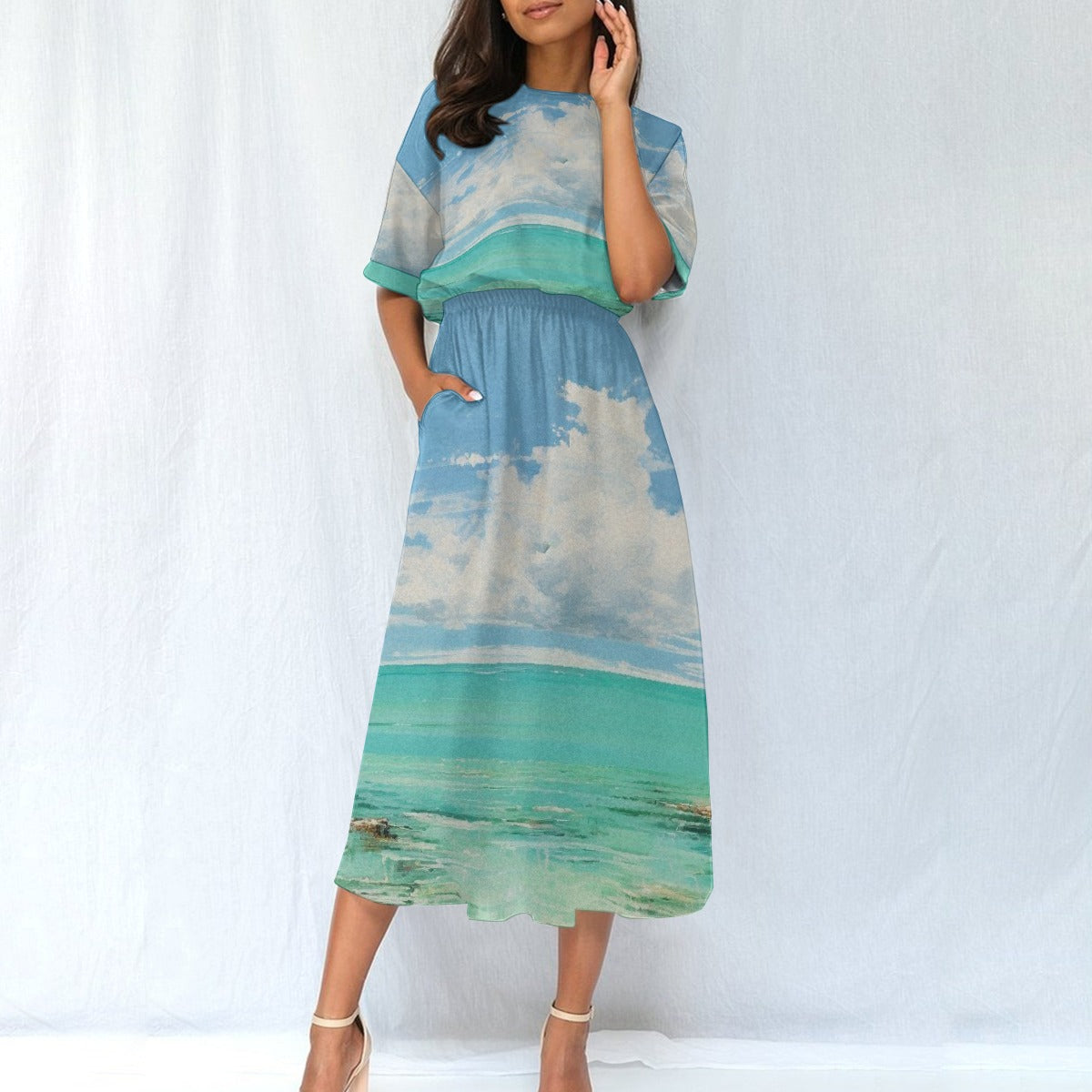 All-Over Print Women's Elastic Waist Dress