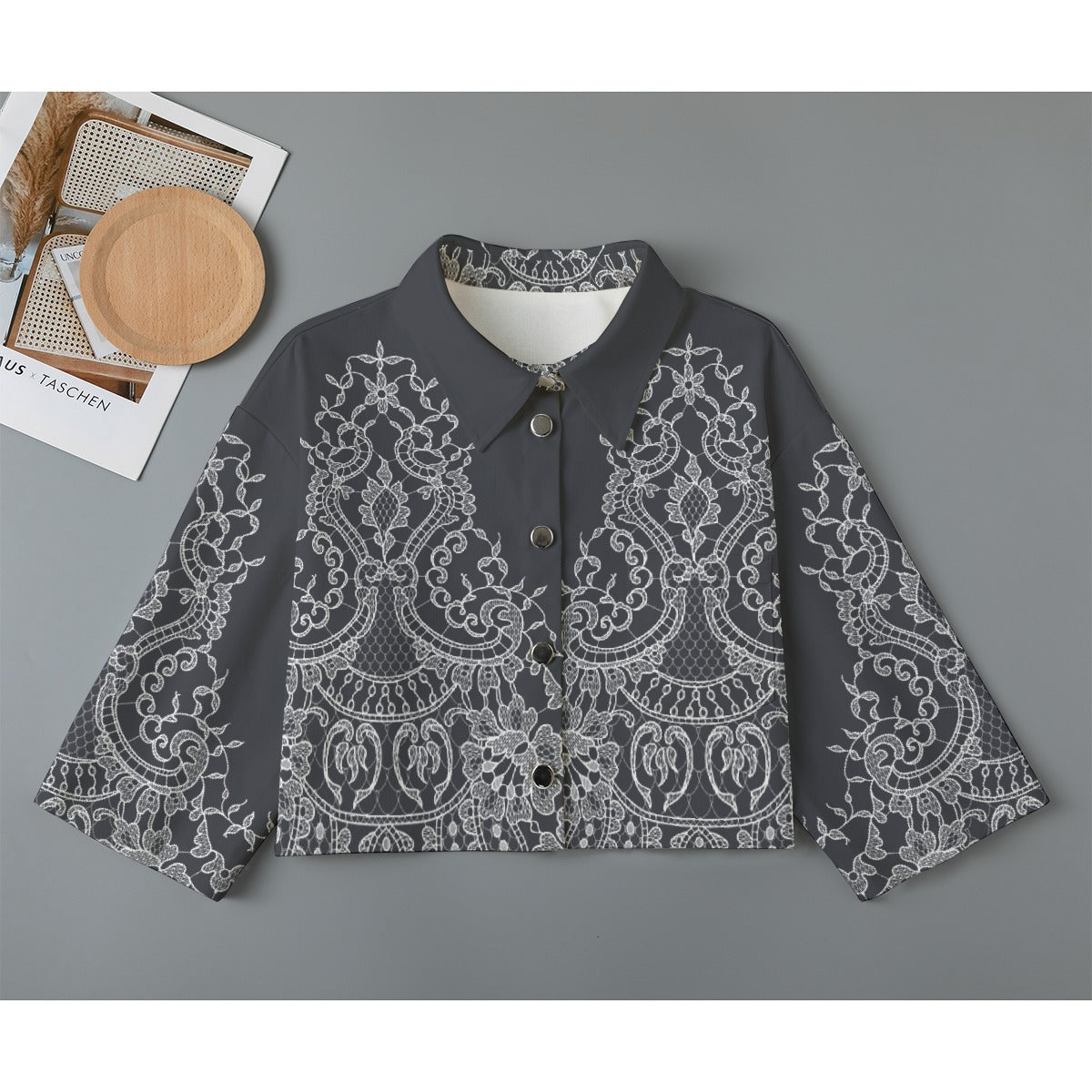 All-Over Print Women's Cropped Jacket | 245GSM Cotton