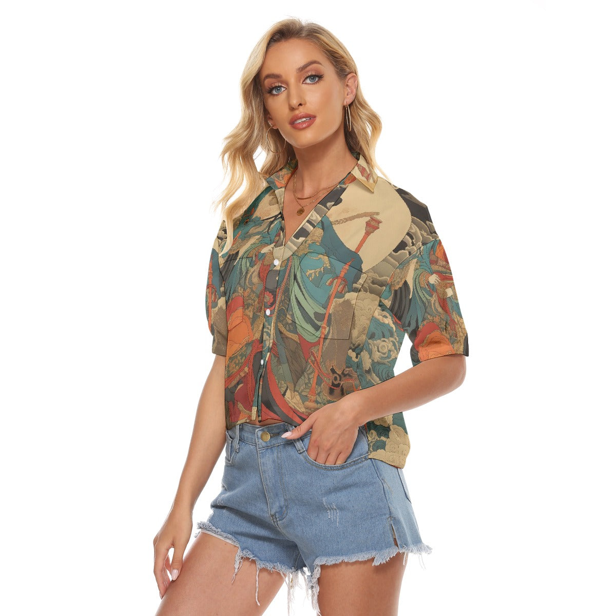 All-Over Print Women's V-neck Shirts
