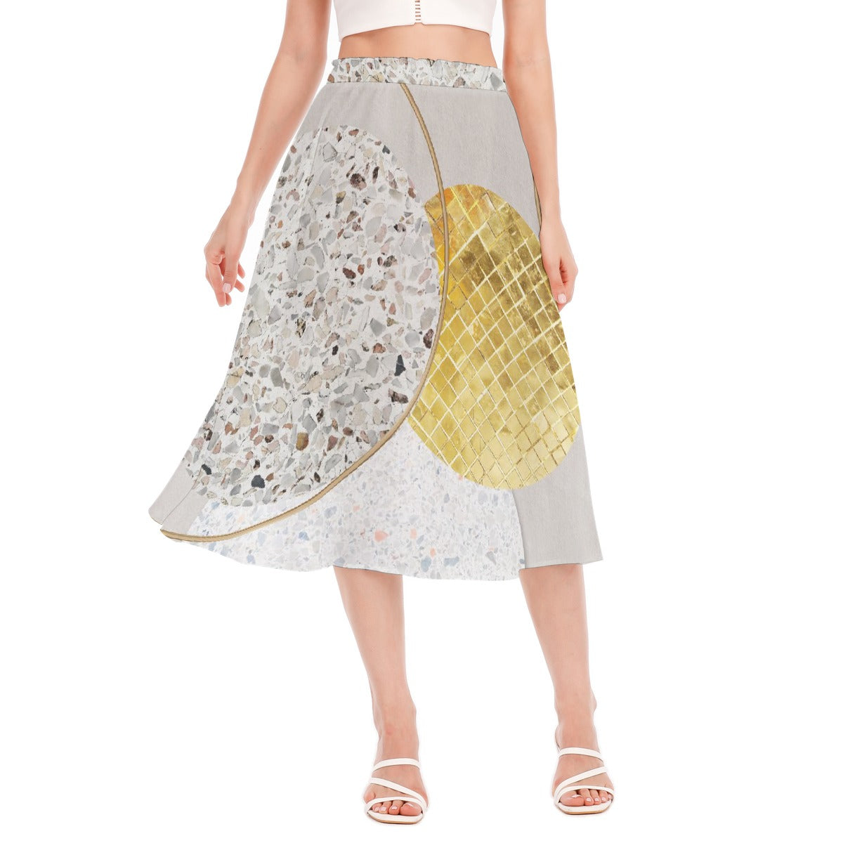 All-Over Print Women's Long Section Chiffon Skirt