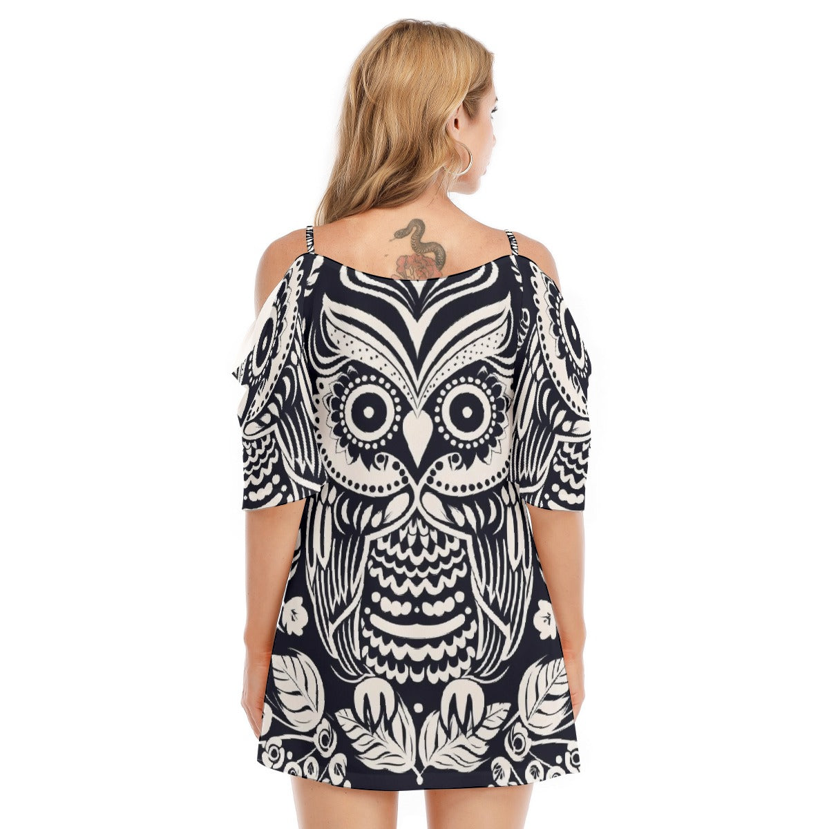 All-Over Print Women's Off-shoulder Cami Dress