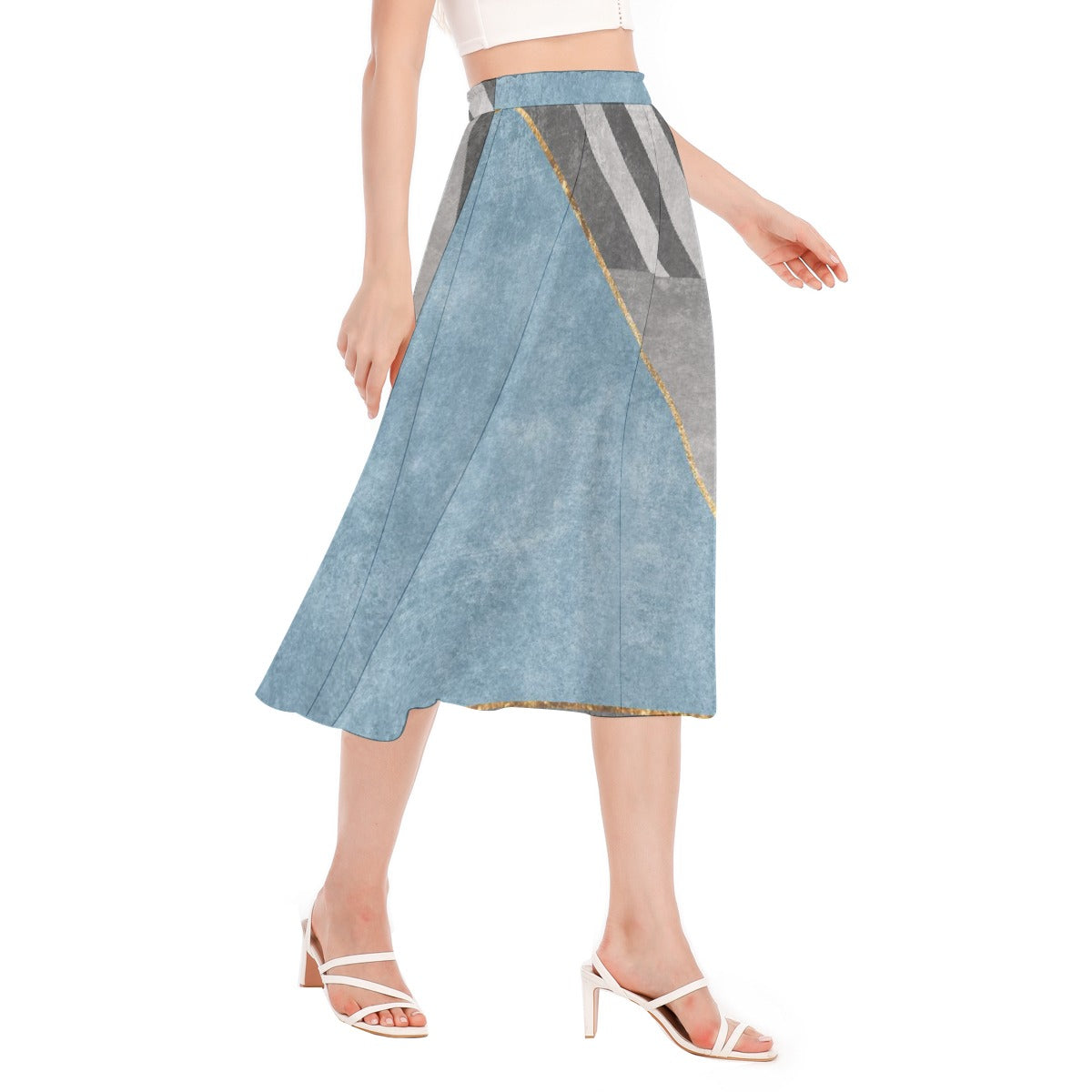 All-Over Print Women's Long Section Chiffon Skirt
