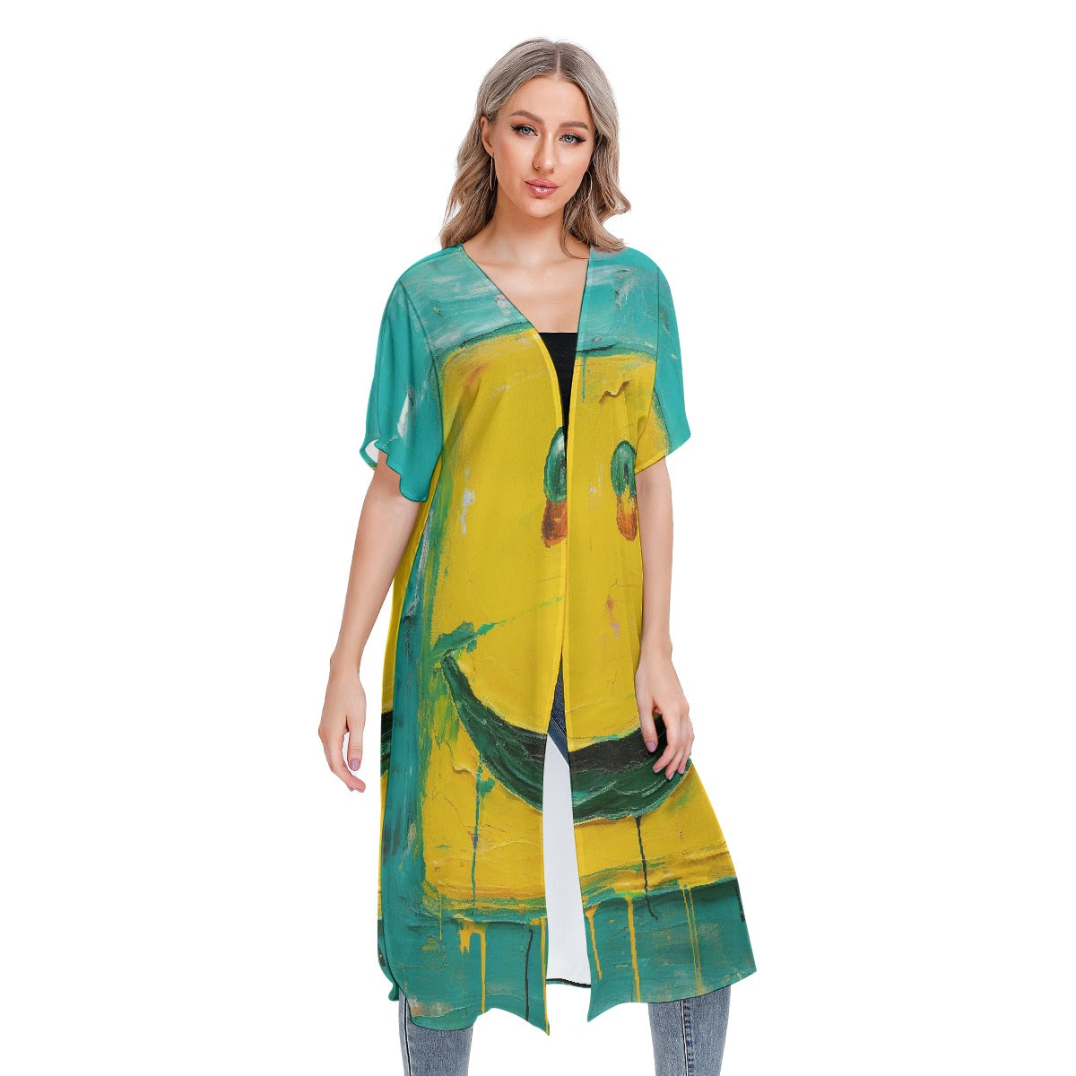 All-Over Print Women's Short Sleeve Cardigan