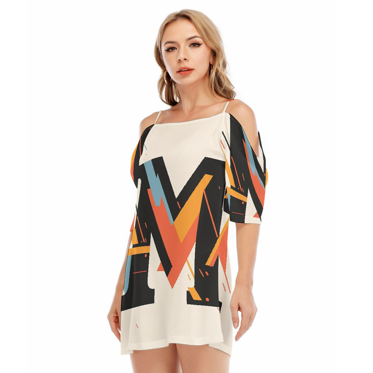 All-Over Print Women's Off-shoulder Cami Dress