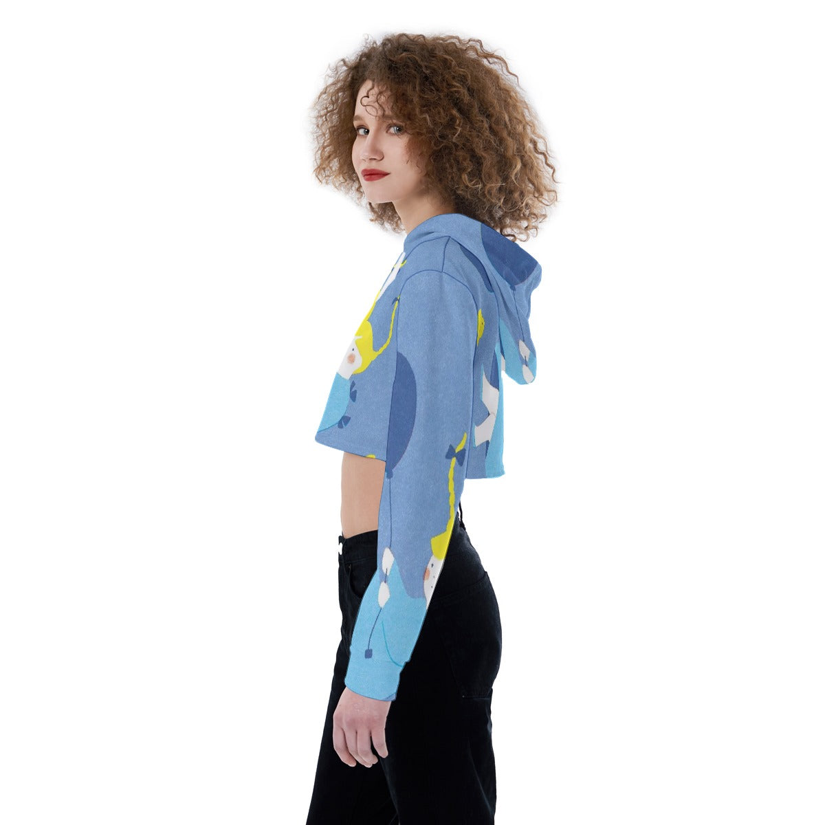 All-Over Print Women's Crop Top Hoodie
