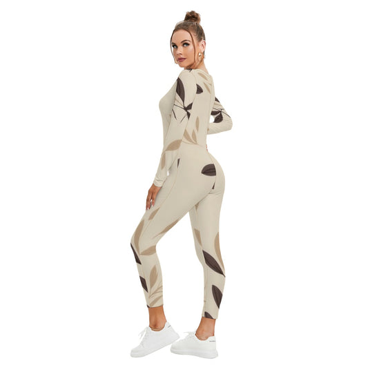 All-Over Print Women's Plunging Neck Jumpsuit