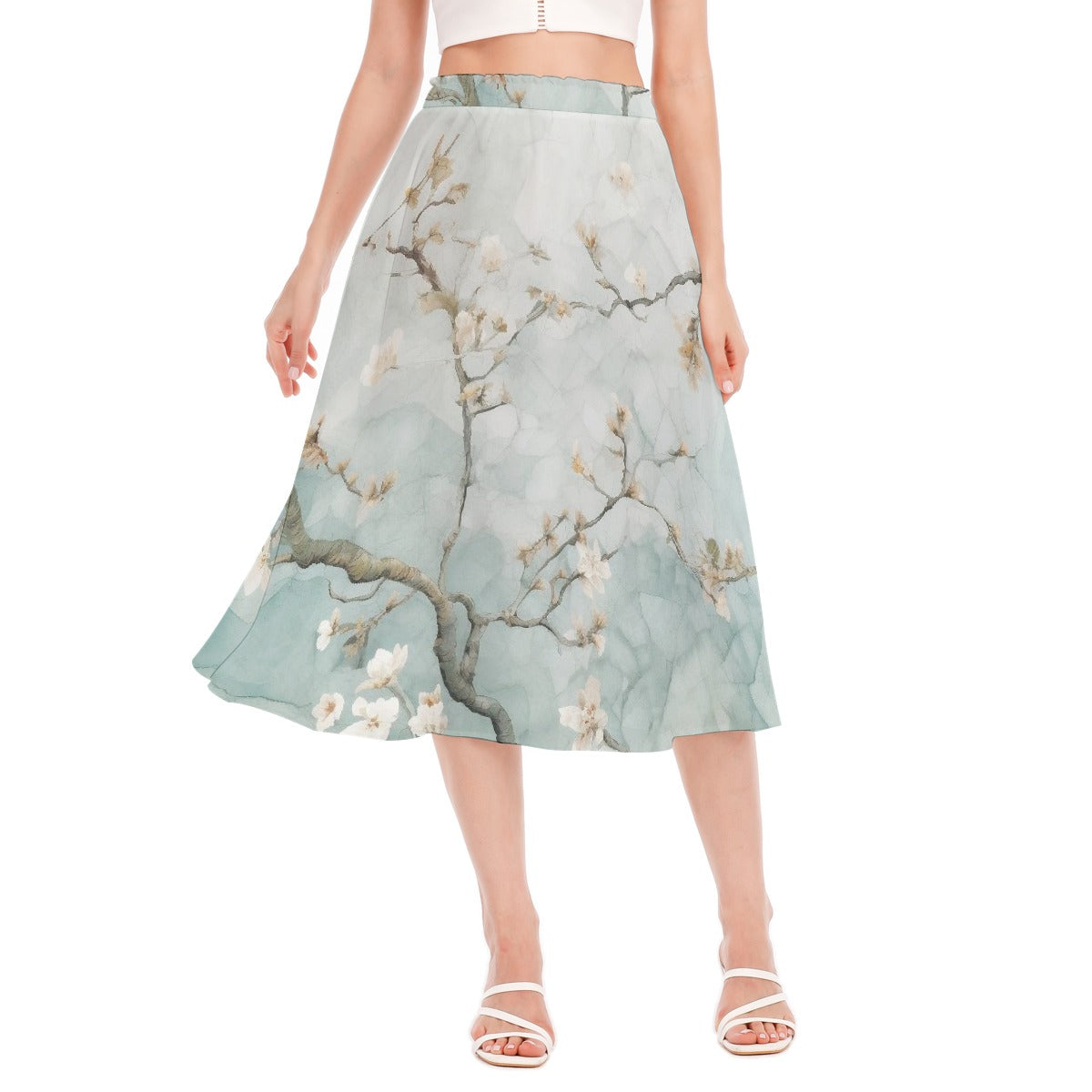 All-Over Print Women's Long Section Chiffon Skirt
