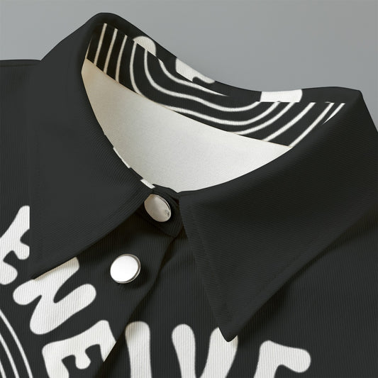 All-Over Print Women's Cropped Jacket | 245GSM Cotton