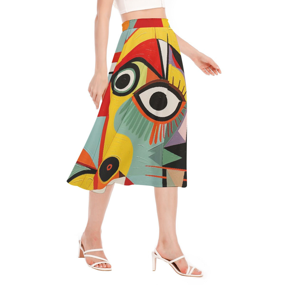 All-Over Print Women's Long Section Chiffon Skirt