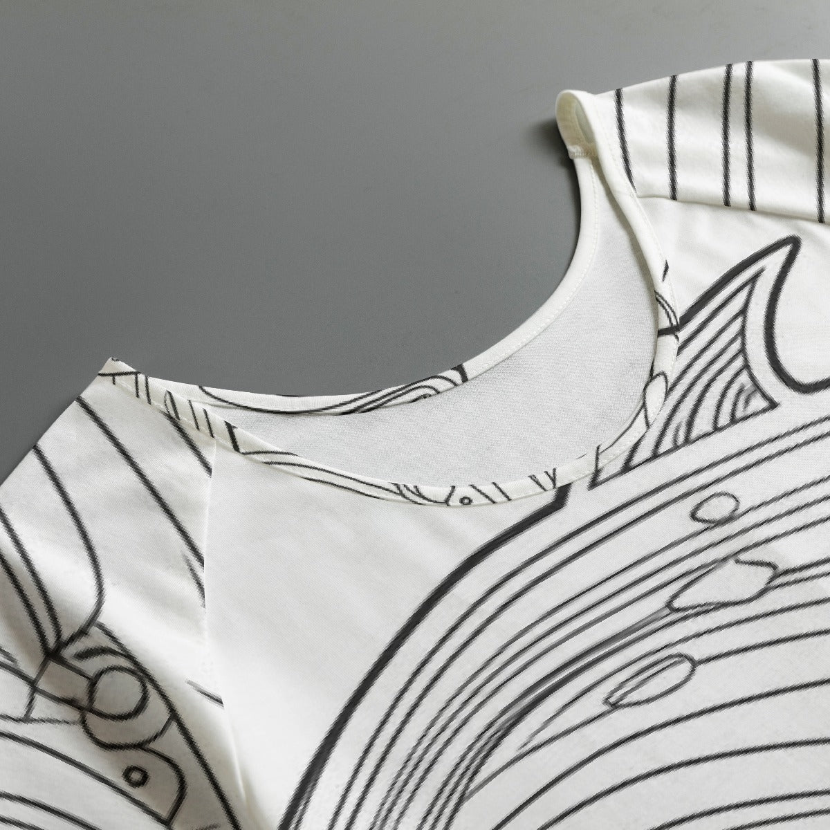 All-Over Print Women's Round Neck T-shirt With Raglan Sleeve