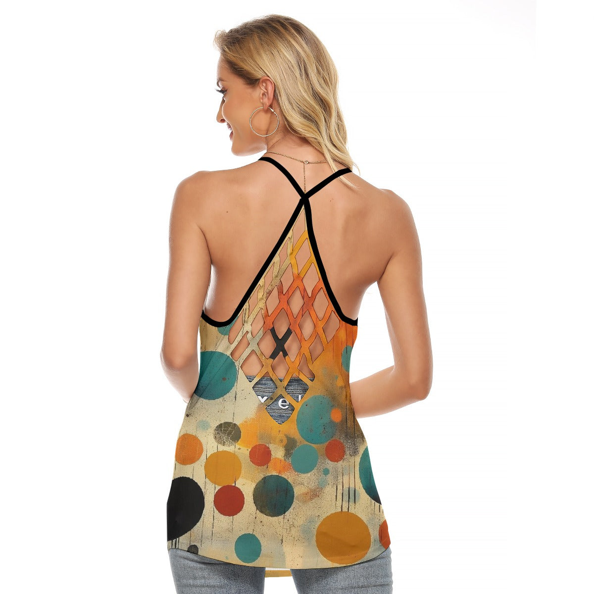 All-Over Print Women's Criss-Cross Open Back Tank Top